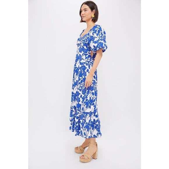 HYACINTH HOUSE Blue Floral Seaport Midi Dress Size S NWT Retail $148 Tuckernuck - Picture 4 of 8